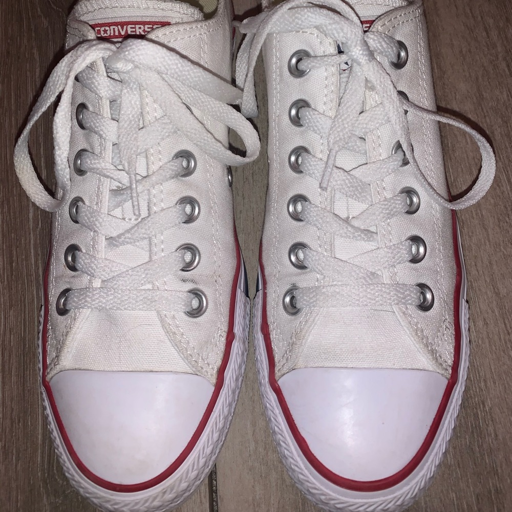 White ankle high converse